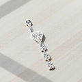Lab Diamond Dangly Heart Belly Ring D-E/VS1 - Pobjoy Diamonds