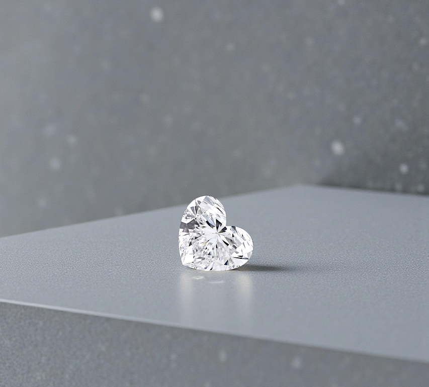 Lab Diamond Dangly Heart Belly Ring D-E/VS1 - Pobjoy Diamonds