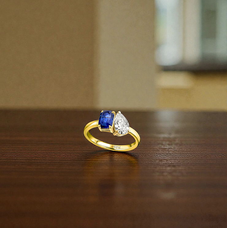 Toi Et Moi Diamond & Sapphire Engagement Ring - Options - Pobjoy Diamonds