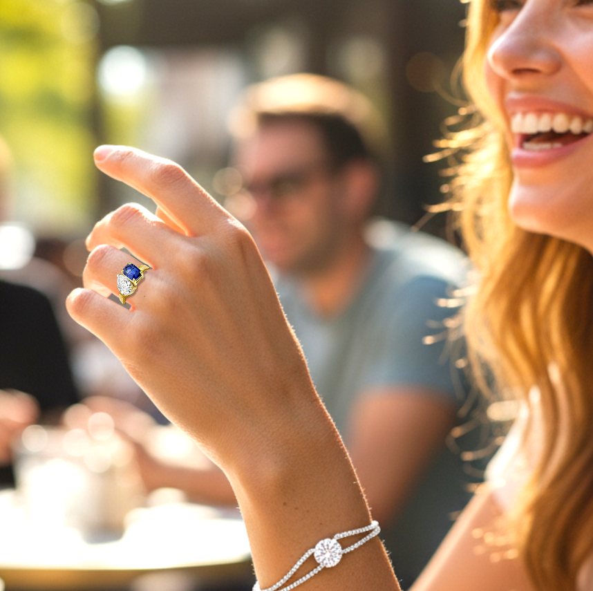 Toi Et Moi Diamond & Sapphire Engagement Ring - Options - Pobjoy Diamonds