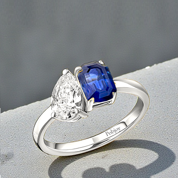 Toi Et Moi Diamond & Sapphire Engagement Ring