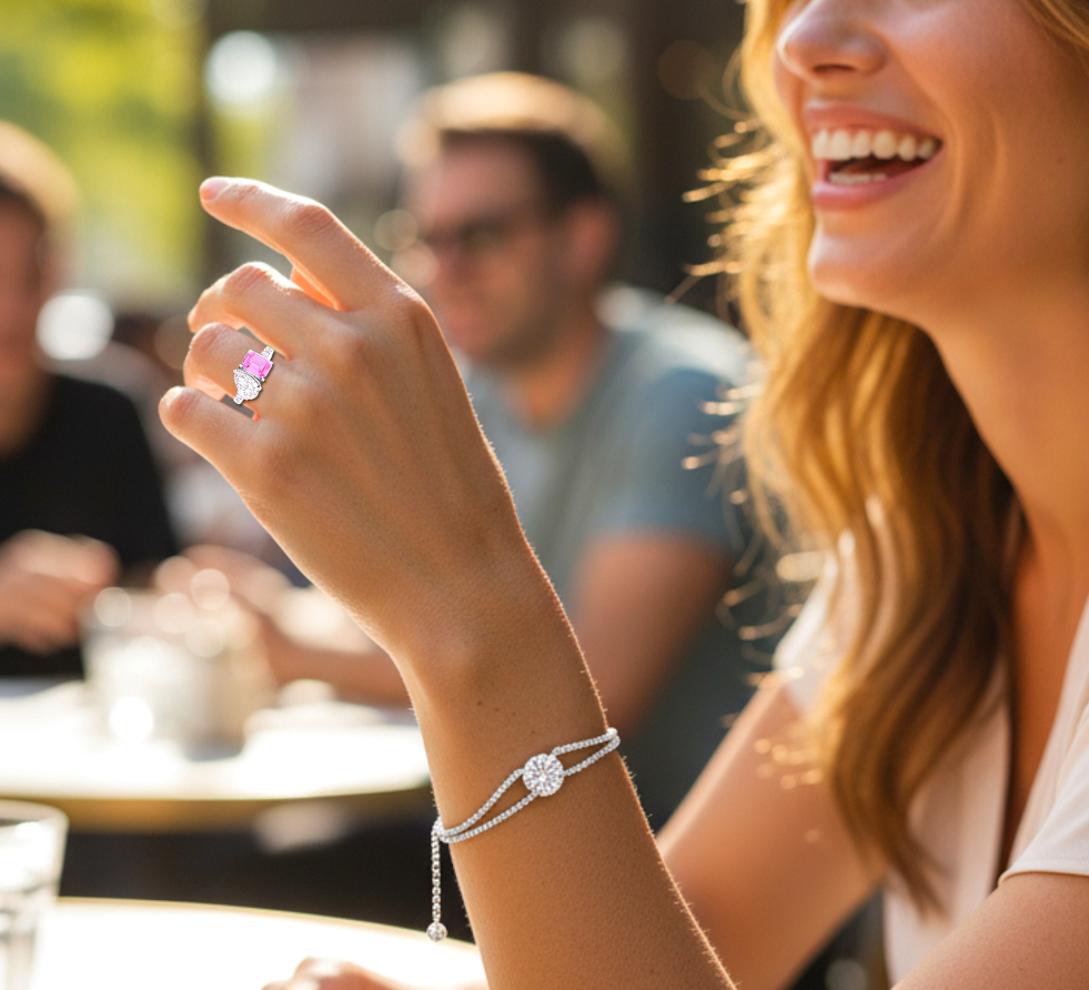 Toi Et Moi Diamond & Pink Sapphire Engagement Ring - 2.64 Carats - Pobjoy Diamonds