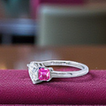Toi Et Moi Diamond & Deep Pink Sapphire Engagement Ring