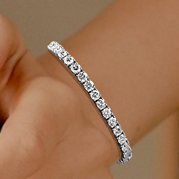 Platinum Diamond Tennis Bracelet 5.00 Carats - F/VS