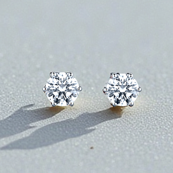 18K White Gold 2.00 Carat Solitaire Diamond Stud Earrings - Options - Pobjoy Diamonds