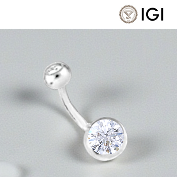 Lab Diamond Belly Ring Twin Solitaires 1.60 Carats E/VVS1