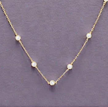 9K Gold Two Feet of Lab Grown Diamonds Necklace -1.54 Carat