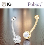 Lab Diamond Solitaire Belly Ring F/VS1 - Choice Of Carat Weights