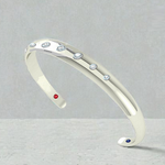 Graduated Diamond Studded Solid Platinum Heavy Cuff Bangle 