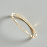 9K Yellow Gold Hinged Channel Set Diamond Bangle 0.50 CTW