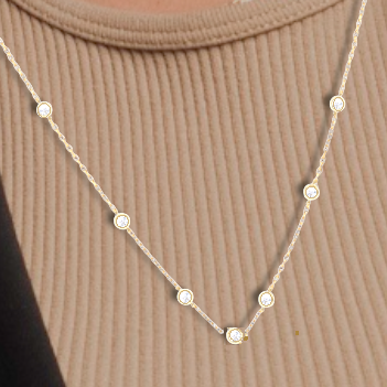 Gold or Platinum Two Feet of Diamonds Necklace -1.54 Carats