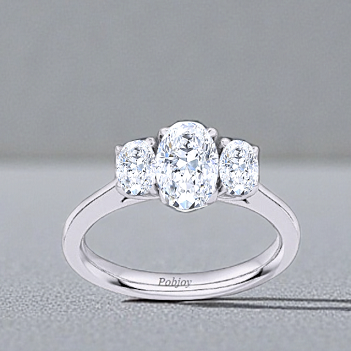 Oval Lab Diamond Trilogy Ring 1.60 Carats