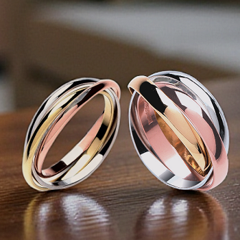 9K Gold Three Colour Russian Wedding Ring - Options