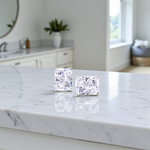 9K Gold Radiant Brilliant Cut Lab Grown Diamond Earrings - Options - Pobjoy Diamonds