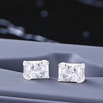 Radiant Brilliant Cut Lab Grown Diamond Earrings - Options