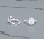 Bespoke Oval Lab Diamond & Halo Ring  - 40% Part Payment - Pobjoy Diamonds