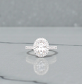 Bespoke Oval Lab Diamond & Halo Ring  - 40% Part Payment - Pobjoy Diamonds
