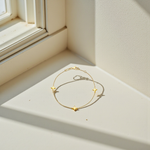 9K Yellow Gold Three Star Ladies Necklace & Bracelet Set - Pobjoy Diamonds