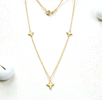 9K Yellow Gold Three Star Ladies Necklace & Bracelet Set - Pobjoy Diamonds