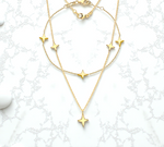 9K Yellow Gold Three Star Ladies Necklace & Bracelet Set - Pobjoy Diamonds