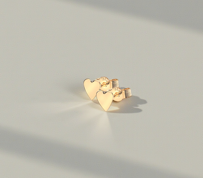 9K Yellow & White Gold Heart Pendant Necklace & Earrings Set - Pobjoy Diamonds