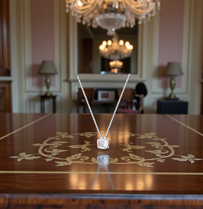 Gold or Platinum GIA Diamond Studs & Pendant Necklace Set - Pobjoy Diamonds