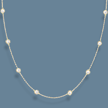 9K Gold Oversize Lab Grown Diamonds Necklace - 2.80 Carats