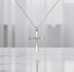 Unisex 925 Silver Sculptured Cross & Belcher Chain - Pobjoy Diamonds