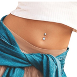 Bezel Setting Platinum Belly Bar - Pobjoy Diamonds