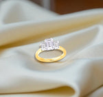 1.80 Carat Emerald Cut Lab Diamond Trilogy Ring - D/VS1 - Pobjoy Diamonds