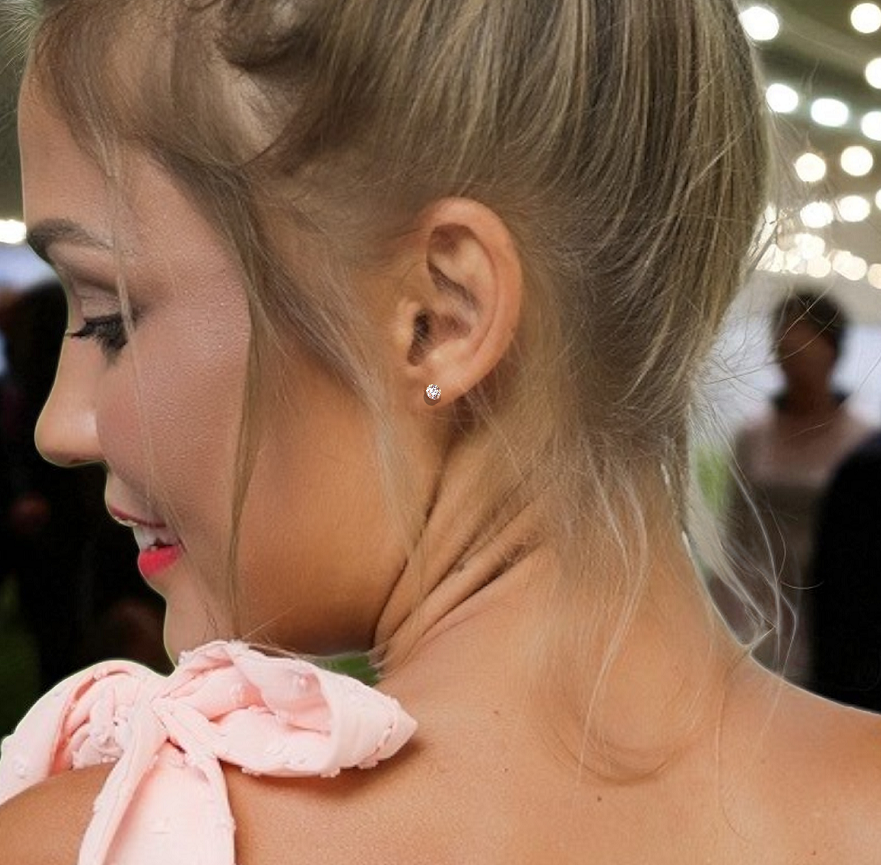 Platinum 1.04 Carat Lab Grown Fancy Pink Diamond Stud Earrings VS1 - Special Offer - Pobjoy Diamonds