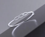 9K White Gold Link & Diamond Hinged Bangle - Pobjoy Diamonds