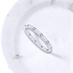 18K White Gold Studded Diamond Bangle 1.00 Carat - Pobjoy Diamonds