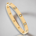 18K Yellow Gold Studded Diamond Hinged Bangle 1.00 Carat