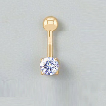 14K Gold Lab Diamond Belly Ring D-E/VS1