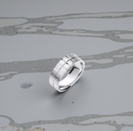 Mens Platinum Matt & Polished Flat Court Wedding Band 6mm - Pobjoy Diamonds