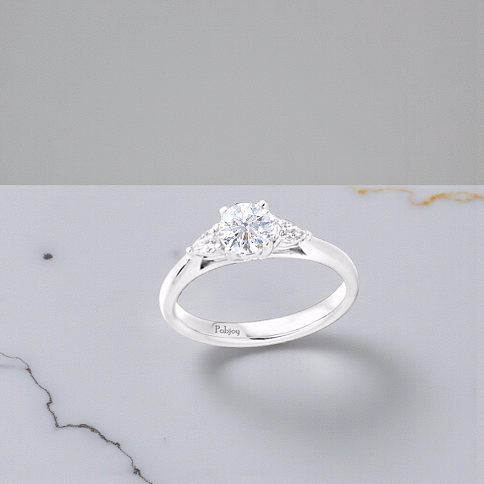 Round & Pear Cut Diamond Trilogy Ring - Options - Pobjoy Diamonds