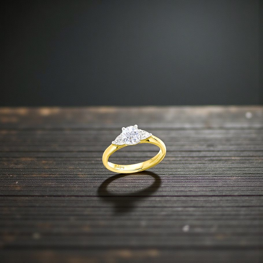 Round & Pear Cut Diamond Trilogy Ring - Options - Pobjoy Diamonds