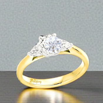 Round & Pear Cut Diamond Trilogy Ring G/Si1