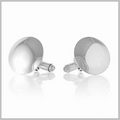 Sterling Silver Domed Round Bar Cufflinks - Pobjoy Diamonds