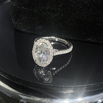 Oval Lab Diamond & Halo Ring - Options - Pobjoy Diamonds