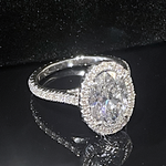 Oval Lab Diamond & Halo Ring - Options - Pobjoy Diamonds