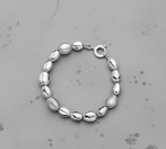 Smooth & Brushed Sterling Silver Ladies Bracelet & Necklace Set - Pobjoy Diamonds