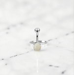 Natural Opal Belly Ring - Sterling Silver & Surgical Steel. Pobjoy DIamonds