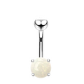 Natural Opal Belly Ring - Sterling Silver & Surgical Steel. Pobjoy DIamonds