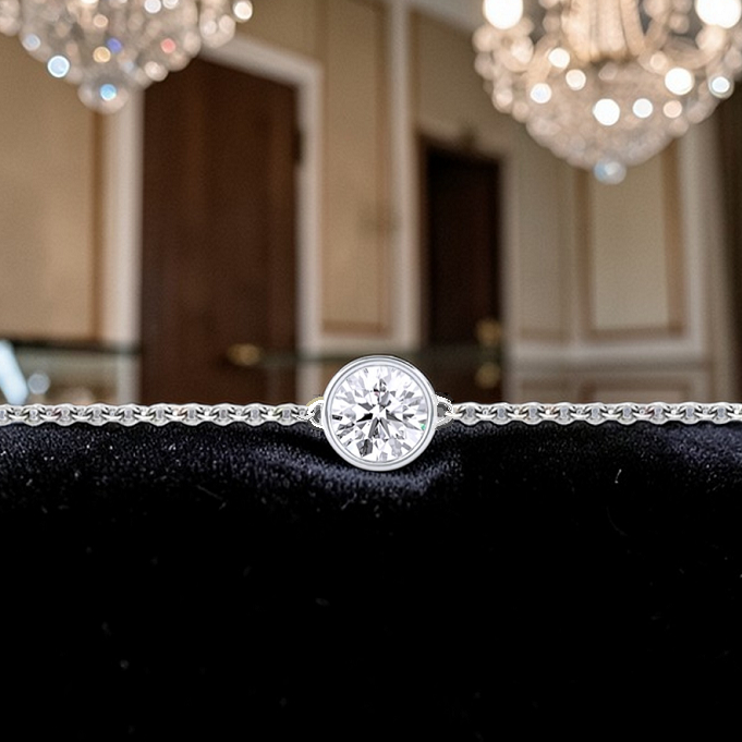 Solitaire Lab Grown Diamond Chain Bracelet - Gold or Platinum- Pobjoy Diamonds
