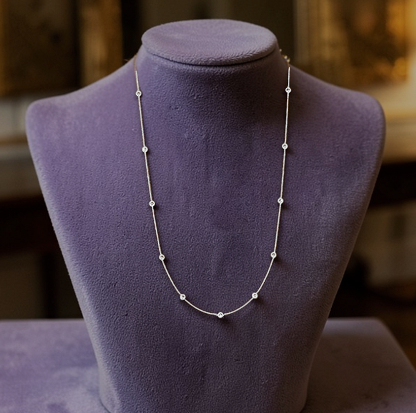 Gold or Platinum Two Feet of Diamonds Necklace -1.40 Carats - Pobjoy Diamonds