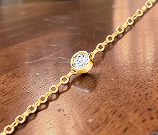 9K Gold Lab Diamond Scattered Necklace -1.40 Carats