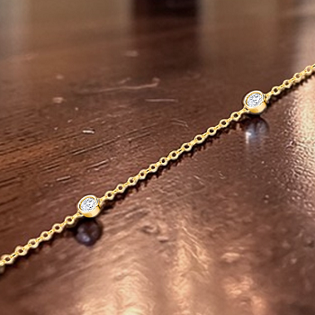 9K Gold Lab Diamond Scattered Necklace -1.40 Carats