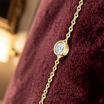 Diamond Oversize Y Necklace - Gold or Platinume